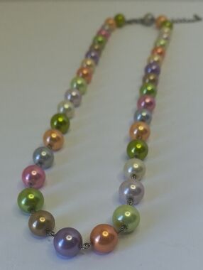 Pastel Pearl Style Beaded Necklace Retro